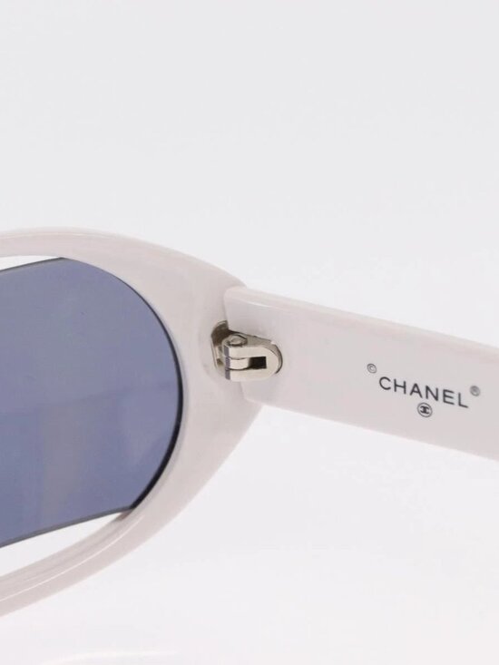 CHANEL Sunglasses plastic White CC Auth 159618 main image 9